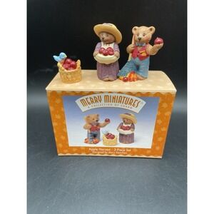 VTG Hallmark Merry Miniatures Apple Harvest 3PC Fall Autumn